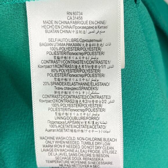 New BCBGeneration Emerald Green Sheer Mesh Cutout Pleated Mini Dress - Picture 12 of 13